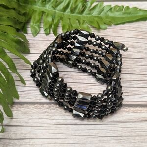 Black Magnetic Interchangable Beaded Necklace or Bracelet
